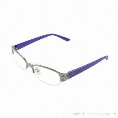 Hot Sale Semi-rimless Metal Frame with Beautiful Temple, OEM/ODM Orders Welcomed